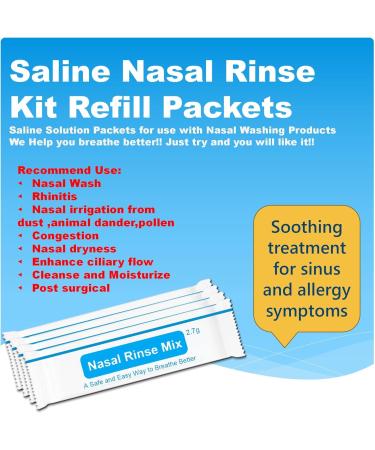 160 Refills Nasal Rinse Mix + 2 Nasal Sprayer - Neti Pot Salt for Sinus & Nose Wash - Buy Online on GoSupps.com