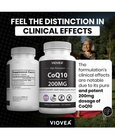 CoQ10 Supplement - 200mg 120 Capsules | Ultra High Absorption Antioxidant for Heart Health - Made in USA - Buy Online on GoSupps.com