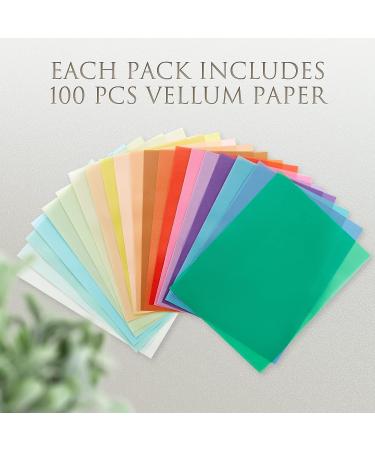 Colored Vellum Paper 20 Colors 100 Sheets 8.5x11 inch - Transparent Tracing Paper for Sketching, Invitations, DIY - Buy Online on GoSupps.com