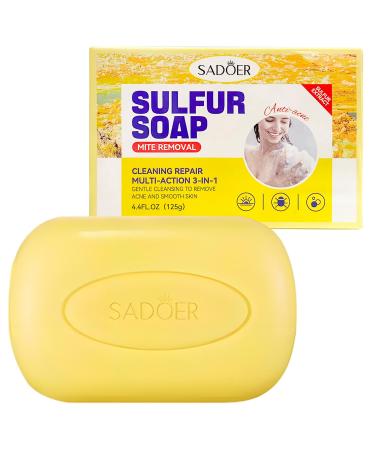 Sulphur Soap Bar Sulfur Cleanser Cleansing Bar Soap for All Types Skin Reduce Oil Excess Keeps Pores Cleaner