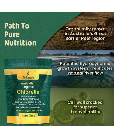 Biogenesis BioDynamic Wellness Collection Organic Chlorella (1000 Count) & SuperGreens Plus (300 Count) 200mg Mini Tablets | Rich in Chlorophyll Wheatgrass & Barley Grass | Vegan Energy Detox & I - Buy Online on GoSupps.com
