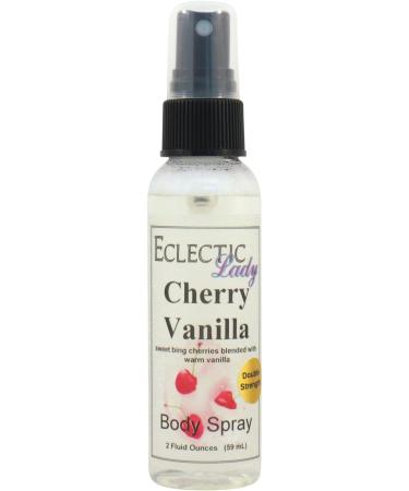 Cherry Vanilla Linen Spray (Double Strength) 2 ounces - Eclectic Lady Sheet and Linen Spray - No Artificial Colors Parabens or Preservatives - Long-Lasting Scent for Bed Fabric & Pillow 2 Fluid Ounces (Double Strength)