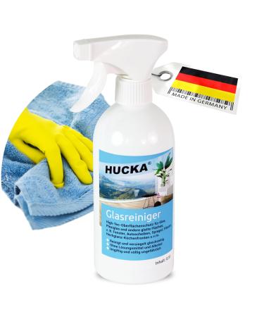 Hucka glass cleaner - surface protection with a dippering effect (500ml) + window cleaning agent glass finishing for strip -free cleaning 500 ml (1 Pack)