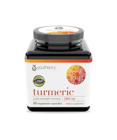 Youtheory Turmeric Curcumin Supplement with Black Pepper BioPerine, Powerful Antioxidant Properties for Joint & Healthy Inflammation Support, 60 Capsules Extra-Strength (60 Count)