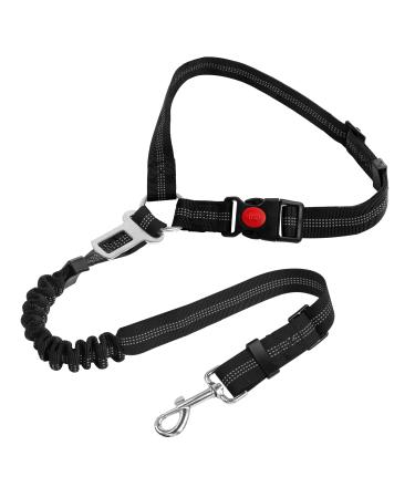 Safety crockery dog adjustable with elastic buffer 360 rotary carabiner nylon pet seating straps heavy duty car dishes for dogs (base type black) base type black - Buy Online on GoSupps.com