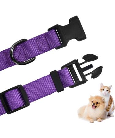 Audwud Thick Nylon Neck Band | Adjustable Classic Dog Collar in 4 Sizes & Colors | Perfect for Small Medium & Large Dogs - XS: 25-36 cm in Purple - Buy Online on GoSupps.com