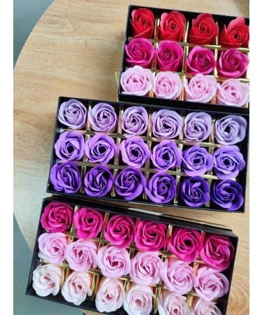 BeliRose Flower Bath Soap Gift Box (Purple)