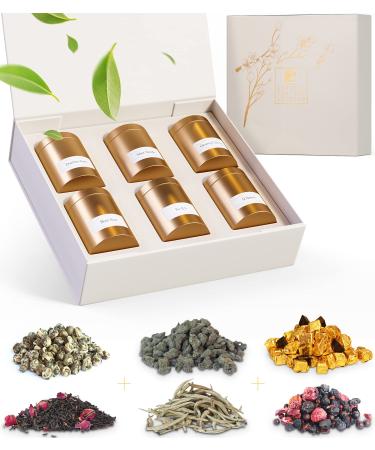 Tea Uniqo - Tea gift set (130g) elegant tea set with loose tea | Tea gift for women Elegant Gold