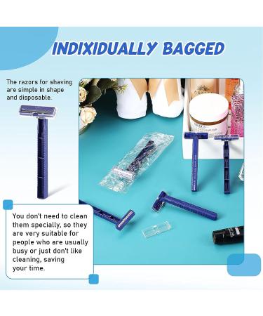 Stainless Steel Twin Blade Disposable Razors for Men - 200 Pack | Portable & Multipurpose Men's Shaving Razor for Travel and Bathing - Buy Online on GoSupps.com
