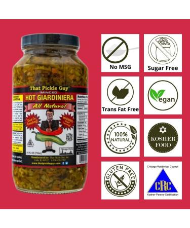 That Pickle Guy Minced All Natural Chicago Style HOT Giardiniera Raw - 24-ounce - Buy Online on GoSupps.com