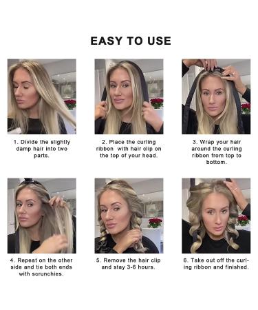 Silk Hair Curlers for Long Hair - No Heat Curling Rod Headband with Hair Ties and Clip - Black - Buy Online on GoSupps.com