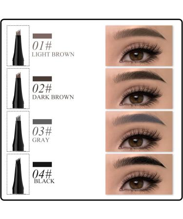 Microblading Eyebrow Pen Magic Eyebrow Pencil Waterproof 3D Microblade Eyebrow Pen with 4 Fork Tip 2024 Upgrade Long-Lasting Natural Makeup Eyebrow Pencil for Women Girls Light Brown - Buy Online on GoSupps.com
