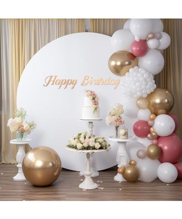 Haefoo 7.2FT White Round Backdrop Cover for 5 to 7.2ft Circle Arch Stand - Adjustable Wrinkle Free Circle Backdrop Cover for Birthday Wedding Baby Shower Photography Party Background Decor - Buy Online on GoSupps.com