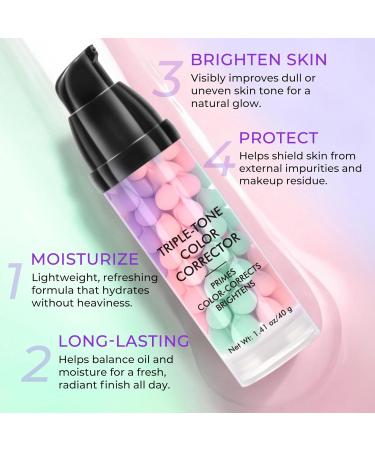 Abodies Primer makeup with broad spectrum SPF50+ skin color correction waterresistant and sweatproof tricolor sunscreen and concealer moisturizing makeup base multicolor2 pack of 2 Multicolor2 40 g 1er Pack - Buy Online on GoSupps.com