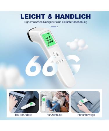 Buy Fieberhermometer Contactless Thermometer - Digital Infrared for Babies & Adults | Fever Alarm & 35 Memory Recall | Accurate LCD Display - Buy Online on GoSupps.com