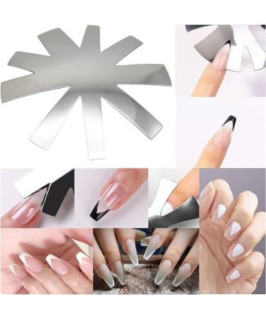 Stainless Steel French Nail Cutter Set with 5 Spare Blades for Acrylic Nails - Manicure Edge Trimmer Tool for Perfect Smile Line, Easy French Tip Cutting - Buy Online on GoSupps.com