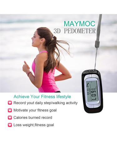 Maymoc 3D Slipstellers - Accurate Pedometer for Steps Miles Calories & Activity Time | Large Display for Men & Women - Perfect for International Shipping - Buy Online on GoSupps.com