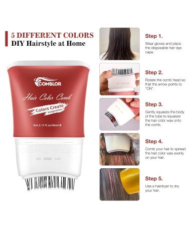 Hair Color Wax - Magic Master Keratin Temporary Hair Styling for Men & Women | 5 Vibrant Colors for Parties Festivals & Cosplay - Buy Online on GoSupps.com