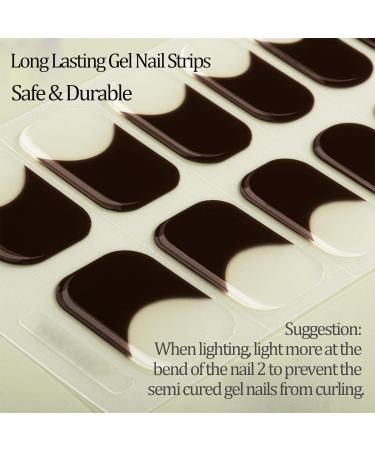 Nail Adhesive Wrap - Semi Cured Gel Nails Strips (Black French Style) - Buy Online on GoSupps.com