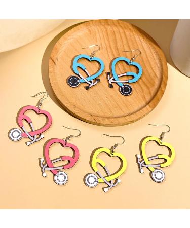 Medical Theme Earrings | Heart Stethoscope & Nurse Cap Jewelry | Perfect Gifts for Doctors Nurses & Medical Students - Buy Online on GoSupps.com