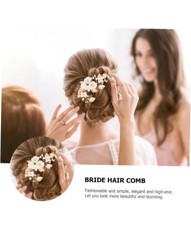 Ipetboom 1pc White Bridal Comb Bride Hair Comb White Hair Clip Bride Headpiece Women Hair Comb Flower Rhinestone Hair Clips Rhinestone Pearl Hair Clips Accessories Ceramics Wedding Women's - Buy Online on GoSupps.com