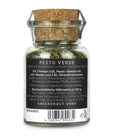 Ankerkraut Pesto Verde - 30g Spice Mixture in Cork Glass for Authentic Green Pesto | International Shipping - Buy Online on GoSupps.com