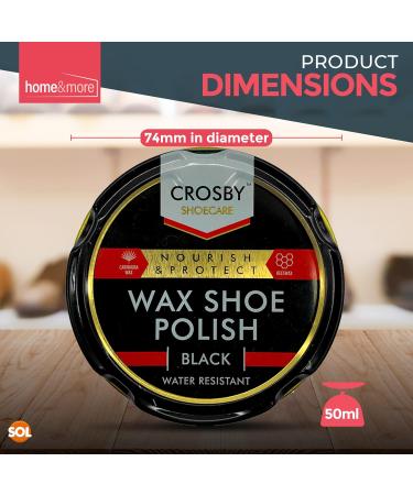 SOL 3pk Black Shoe Polish - 50ml Tins with Beeswax & Carnauba Wax for Lasting Shine | Black Boot & Leather Shoe Polish for Care - Buy Online on GoSupps.com