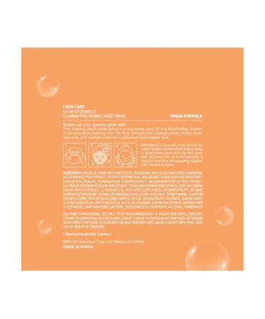 I Dew Care Glow Up Bubbles Sheet Mask Pack - Vitamin C & Niacinamide Bubble Facial Mask | Korean Beauty for Brightening, Illuminating, Detox, Moisturizing, Hydrating | Daily Skin Care (5 EA) - Buy Online on GoSupps.com