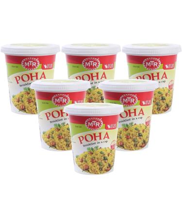 MTR Instant Ready Mix Various Flavours - Traditional South Indian Breakfast Tasty and Healthy - Easy to Prepare Snacks - Cuppa Poha 80g (Pack of 6)