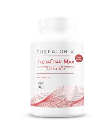 Theralogix TheraCran Max - Cranberry + D-Mannose Supplement for Men & Women - Urinary Tract Health Support - 90-Day Supply - NSF Certified - 180 Capsules