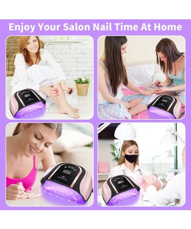 Professional 160W UV LED Gel Nail Lamp for Salon and Home Use - Pink - Buy Online on GoSupps.com
