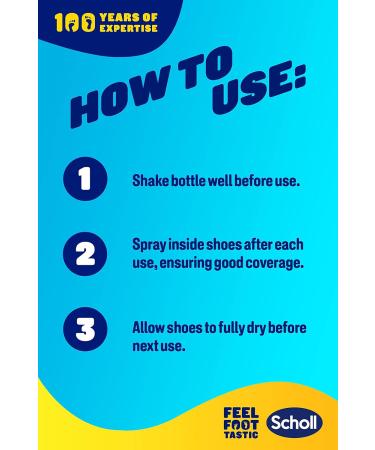 Scholl Shoe Spray Antifungal Disinfectant 250ml - Kills 99.9% of Fungal Nail & Athlete's Foot Causing Fungi & Odour Causing Bacteria Pack of 1 Single - Buy Online on GoSupps.com