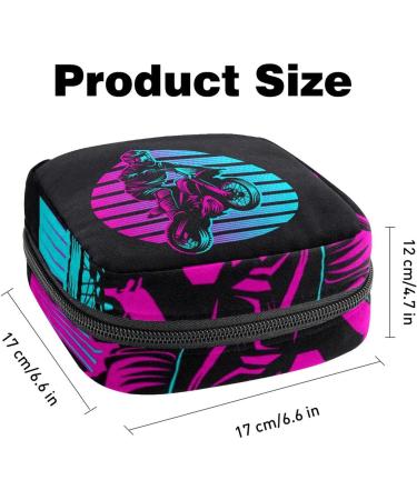 Shop Stylish Menstruation Pad Bag with Zipper Women's Tampon & Napkin Collection Bags (Motocross Sunset Retro Designs) | International Shipping Available - Buy Online on GoSupps.com