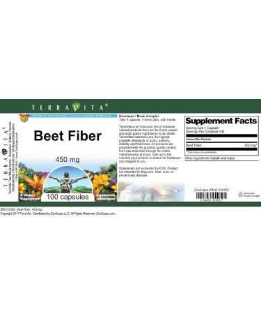 Beet Fiber 450mg Capsules - Promotes Digestive Health (100 Count) - Buy Online on GoSupps.com