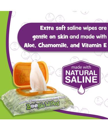 Boogie Wipes Gentle Saline Wipes | Stuffy Nose Relief | Fresh Scent - 10 Wipes - Buy Online on GoSupps.com