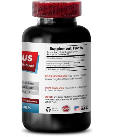 Diuretic Pills - Asparagus 600 MG - Young Shoots Extract - Premium Dietary Supplement - antioxidant Supplement for Skin - Asparagus Extract antioxidant Supplement Asparagus Pills - 2B 120 Capsules - Buy Online on GoSupps.com