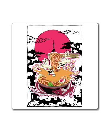 Novelty Udon Noodle Nigiri Nachos Japanese Foods Enthusiast Hilarious Hot Broth Chinese Style Delicacies Lover Magnets 4" 4"