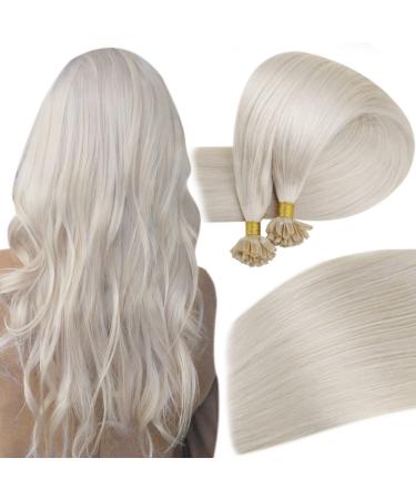Easyouth keratin u tips real hair pre bonded nail tip real hair color white blond 22 inch 50g/50 pieces keratin bonding extensions remy real hair #1000 55 cm #1000 - Buy Online on GoSupps.com