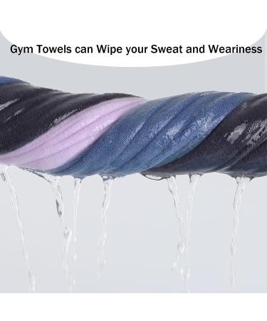 Wuwahold Microfiber Gym Towels 3 Pack - Exercise, Fitness, Sports & Workout Towels - 380 GSM 15 x 31 Bath Towels in Grey, Blue, Purple - Buy Online on GoSupps.com