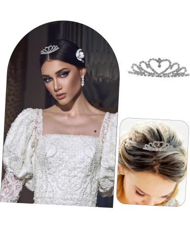 Lurrose Princess Crown Comb Rhinestone Tiara Comb Mini Crystal Crown with Comb for Women Girl Wedding Birthday Party - Buy Online on GoSupps.com