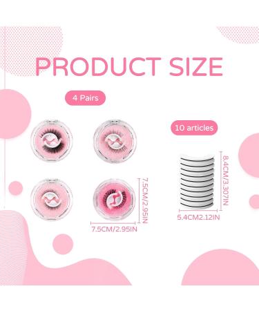 Self Adhesive Lashes Natural 4 Pair Self Adhesive Eyelashes Reusable Pre Glued Eyelashes Self Adhesive Lashes Reusable 3D Lashes Stick on Eyelashes No Glue Needed Waterproof Natural Look False Lashes - Buy Online on GoSupps.com