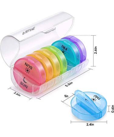 Twice-a-Day Daily Pill Organizer - Weekly AM/PM Round Medicine Box - 7 Day Vitamin Container for Fish Oils - Buy Online on GoSupps.com