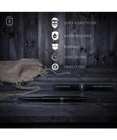 Beard Filler Pencil Pen - Define, Enhance, Fill Beard & Moustache - Natural Finish - Water & Sweat Proof - Black/Brown/Dark Brown - Buy Online on GoSupps.com