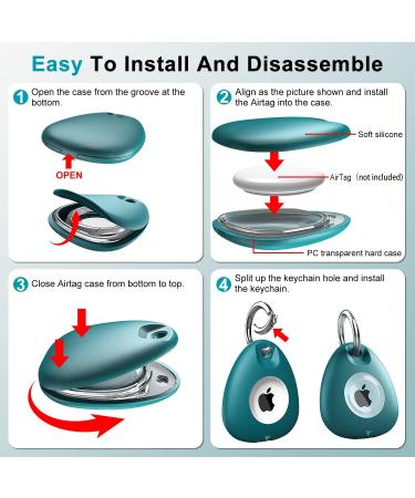 Petocase 4 Pack for AirTag Holder IPX8 Waterproof Airtags Case with Key Ring Full Body Shockproof Anti-Scratch Cover for Air Tag Tracker Finder Locator for Pet Cat Dog Collar Keys Luggage & More - Buy Online on GoSupps.com