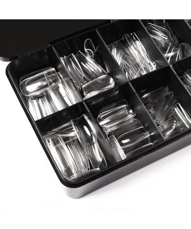 360PCS Wellquinn Short Square Nail Tips - Full Cover Press on Nails - Clear Acrylic French False Nails with Box for Manicure Salon and DIY Nail Art - 10 Sizes - Buy Online on GoSupps.com