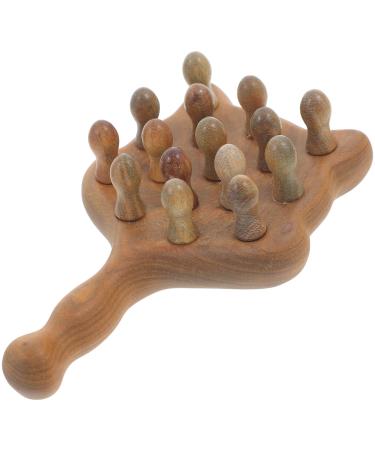Patkaw scalp massager made of wooden comb for the scalp ridge with wide teeth massager for the head for relieving headaches
