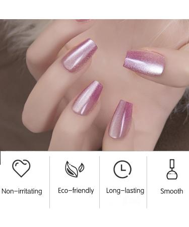 Jelly Cat Eye Gel Nail Polish Purple Glitter Crystal Gel Polish Purple Magnetic Nail Polish Soak Off UV/LED Holographic Gel Polish Sparkly Cat Eye Gel Polish for Nail Art Manicure Salon DIY at Home - Buy Online on GoSupps.com