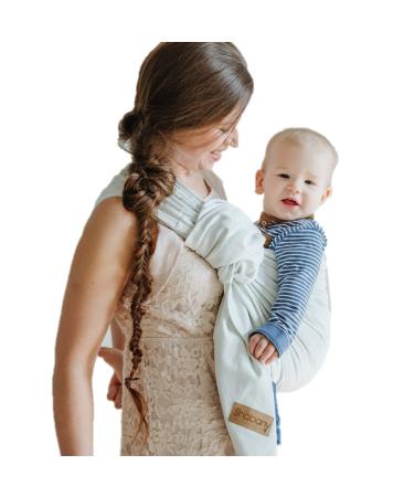 Shabany Ring Sling - 100% Organic Cotton - Baby Carrier for Newborn and Toddler up to 33Ib (White)