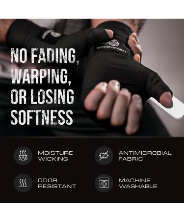 BOXERPOINT 180 Premium Boxing Hand Wraps for Men and Women - Breathable Handwraps for Muay Thai, Kickboxing, MMA | Black - Buy Online on GoSupps.com