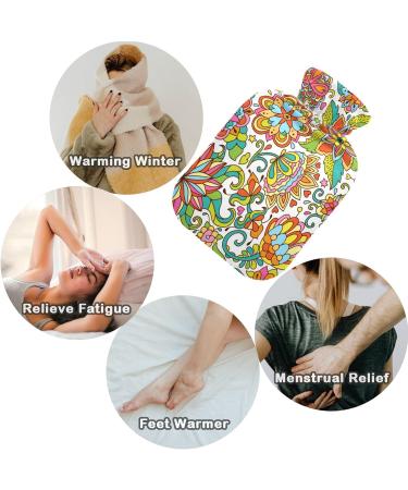 NAANLE Retro Flower Paisley Heat Bottle | 1L Hot Water Bottle for Back Pain Relief & Cold Therapy | Hand & Foot Warmer - Buy Online on GoSupps.com